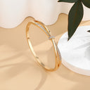 Rhinestone Bangle Bracelet for Women, Minimalist Gold or Silver Bangle