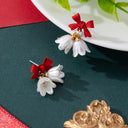 Holly Bow Flower Earrings