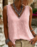 Marjet | Kanten Tanktop met V-hals