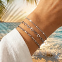Bracelet Set of 3 for Women, 304L Stainless Steel, 18K Gold Plated or Silver