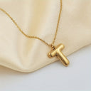 Initial Necklace A to Z, Bubble Letter Necklace, 18K Gold Plated Stainless Steel