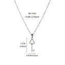 Clover Key Pendant Necklace, Stainless Steel, 18K Gold Plated or Silver