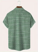 Esperance Men's Stripe and Check Pattern Shirt, view 7