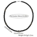 Hugo Men's Black Stone Bead Necklace, view 3