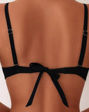Alina backless bikini set in black or blue, view 5