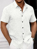 Coolum Men's Short Sleeve Linen Blend Shirt, view 31