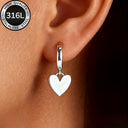 Heart Earrings for Women, 316 Stainless Steel, Hypoallergenic, Gold or Silver