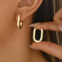 Geometric Hoop Earrings for Women, 3D Gold or Silver Hoops