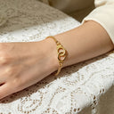 Handcuff Chain Bracelet, Adjustable Statement Bracelet, Gold or Silver