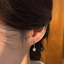Teardrop Flower Earrings for Women, Small Drop Earrings, 18K Gold Plated