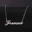 Cursive Name Necklace, Custom Nameplate Pendant, 18K Gold Plated Stainless Steel, Gold or Silver