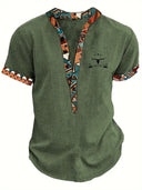 Caloundra Men's Contrast Pattern Collar Short Sleeve Shirt, view 2
