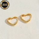 Stainless Steel Earrings for Women, 316L, 18K Gold Plated, Hypoallergenic