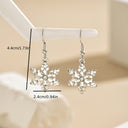 Snowflake Earrings for Women, Silver Christmas Dangle Earrings