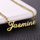 Cursive Name Necklace, Custom Nameplate Pendant, 18K Gold Plated Stainless Steel, Gold or Silver
