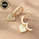 Heart Earrings for Women, 316 Stainless Steel, Hypoallergenic, Gold or Silver