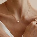 Pearl Pendant Necklace for Women, Dainty Faux Pearl on Gold Chain