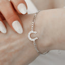 Horseshoe Bracelet with Engraved Name, Personalised Gift for Horse Lovers, Gold or Silver