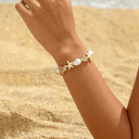 Starfish Bead Bracelet, Colourful Pebble Bead Beach Bracelet