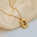 Initial Necklace A to Z, Bubble Letter Necklace, 18K Gold Plated Stainless Steel