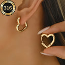 Stainless Steel Earrings for Women, 316L, 18K Gold Plated, Hypoallergenic