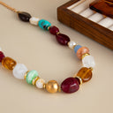 Boho Bead Necklace for Women, Colourful Resin Statement Necklace