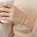 Juna Gold Bangle with Cubic Zirconia, view 2