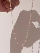 Pearl and Snake Chain Necklace for Women, Faux Pearl Statement Necklace