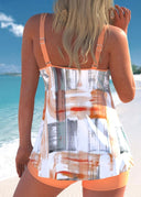 Emilie vibrant floral print tankini set, view 10