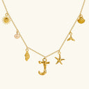 Noelle Initial Necklace with Sea Charms, view 17