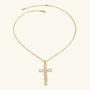 Liora Gold Cross Necklace in 18k gold plated stainless steel