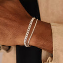 Nolan Men's Cuban Link and Rope Chain Bracelet Set, view 4
