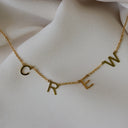 Letter Name Necklace, Custom Name in Spaced Gold Letters on a Chain, 1 to 10 Letters