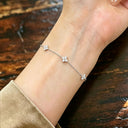 Four Leaf Clover Bracelet for Women, Cubic Zirconia, Gold or Silver