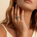 Olive Two-Tone Stacked Ring, view 2