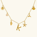Noelle Initial Necklace with Sea Charms, view 18
