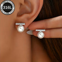 Gold Stud Earrings for Women, 316 Stainless Steel, Hypoallergenic, Gold or Silver