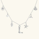 Noelle Initial Necklace with Sea Charms, view 45