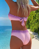Adelina halter neck bikini set in gradient leopard print, view 14