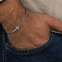 Duncan Men's Sideways Cross Chain Bracelet, view 10
