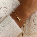 Heart Initial Bracelet, Custom Letters on Heart Charms, 18K Gold Plated Stainless Steel, 1 to 5 Letters
