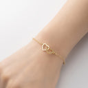 Double Heart Bracelet, 304 Stainless Steel Chain, 18K Gold Plated or Silver
