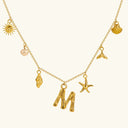 Noelle Initial Necklace with Sea Charms, view 20