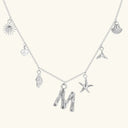 Noelle Initial Necklace with Sea Charms, view 46