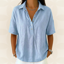 Sonja - Blouse met kraag en knoopdetail