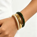 Bangle Set of 3 for Women, Vintage Stacking Bangles, Green or Multicolour