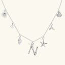 Noelle Initial Necklace with Sea Charms, view 47