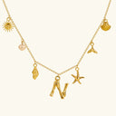 Noelle Initial Necklace with Sea Charms, view 21