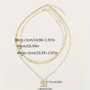 Coin Necklace for Women, Gold Three Layer Necklace with Coin Pendant