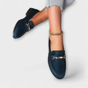 Trudy faux suede loafers with metal accent, view 6